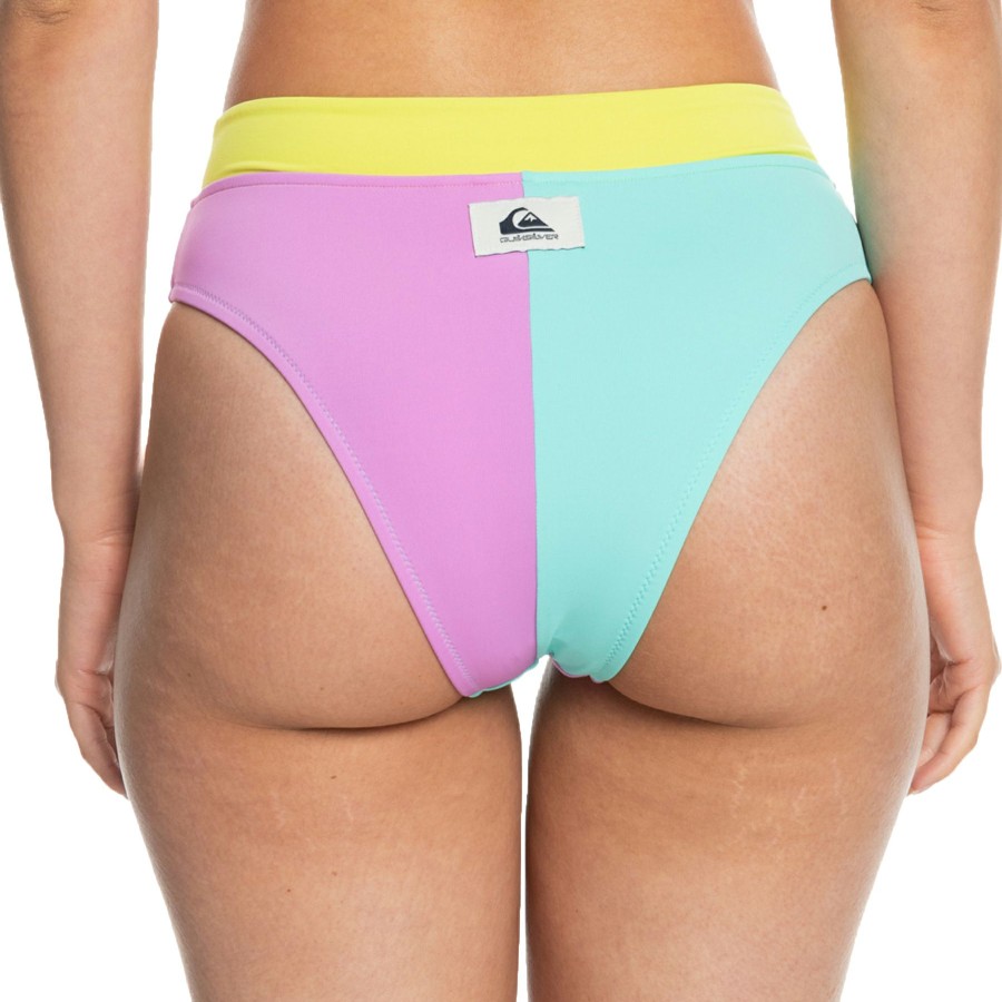 * Diaphanous Quiksilver Color Block High Waist Bikini Bottoms Best