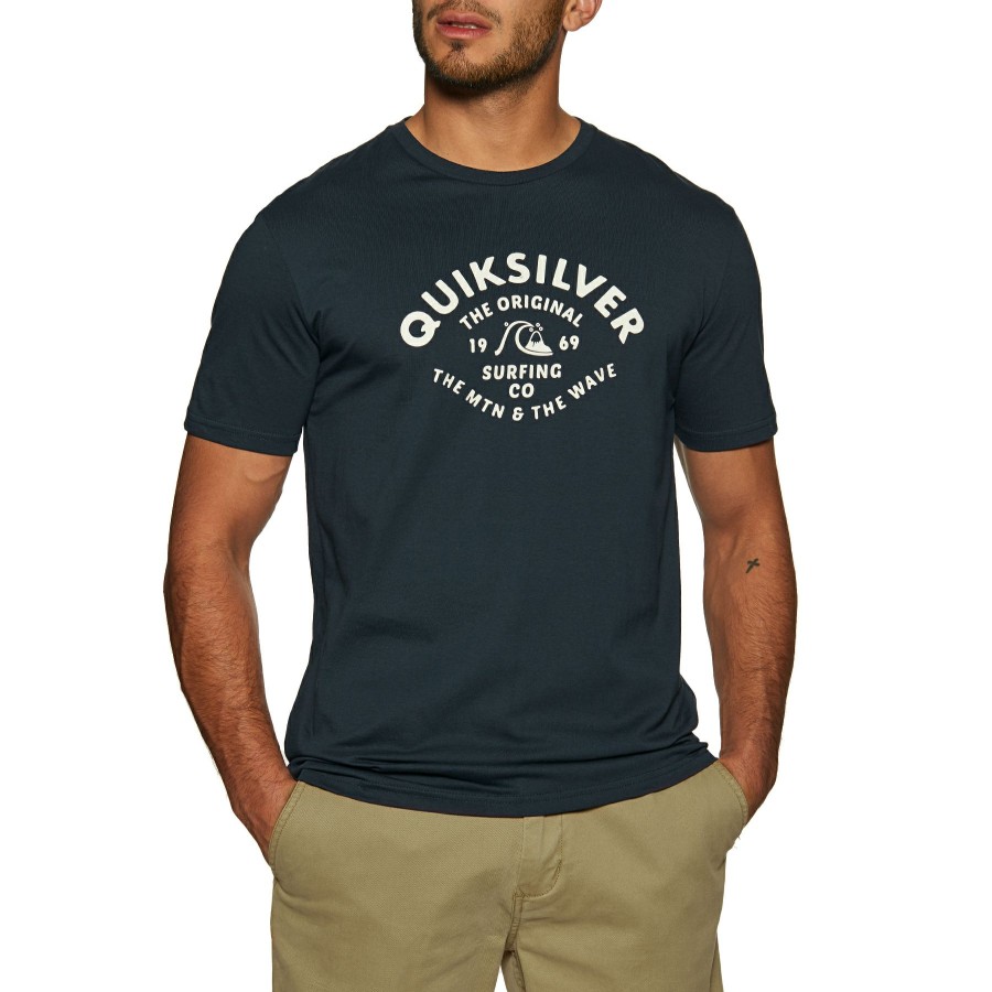 * Diaphanous Quiksilver Script Talk Front Short Sleeve T-Shirt Online