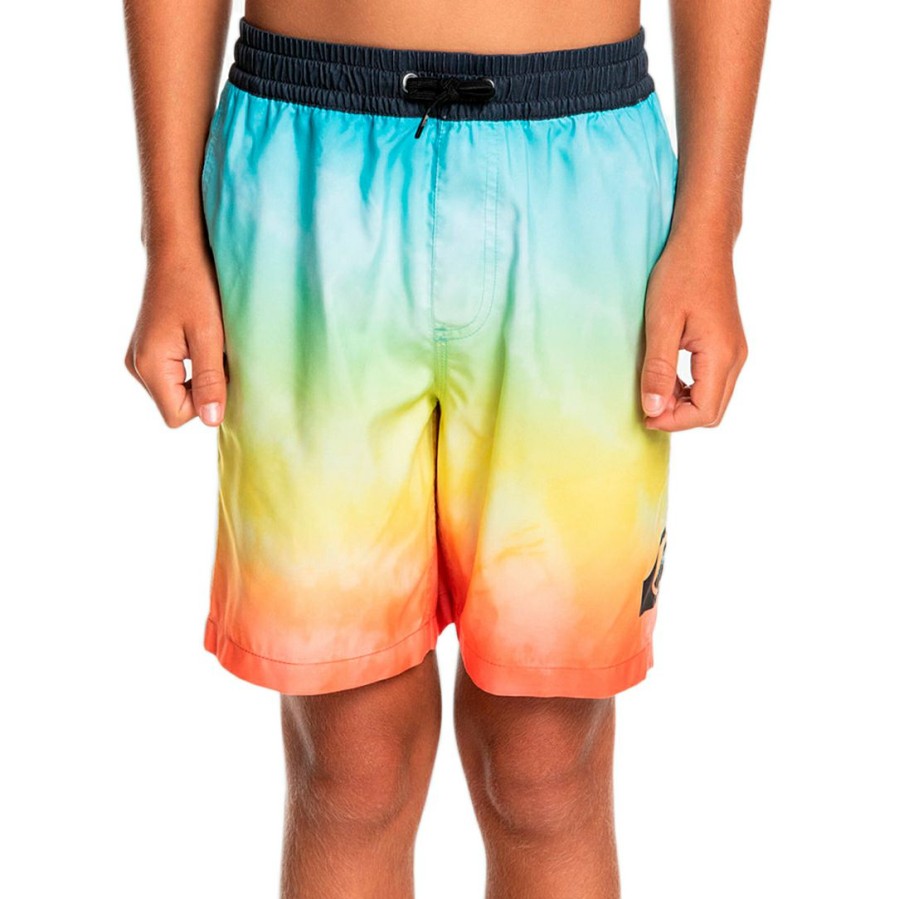 * Unique Quiksilver Faded Logo 15 Boys Boardshorts Clearance