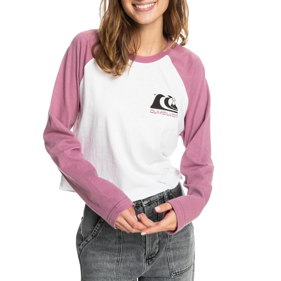 * Fine Quiksilver Crop Raglan Womens Long Sleeve T-Shirt Wholesale