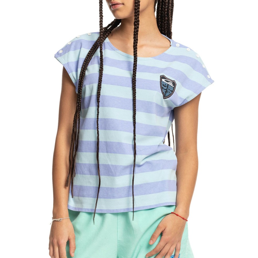 * Diaphanous Quiksilver Lenora Stripped Womens Short Sleeve T-Shirt Online