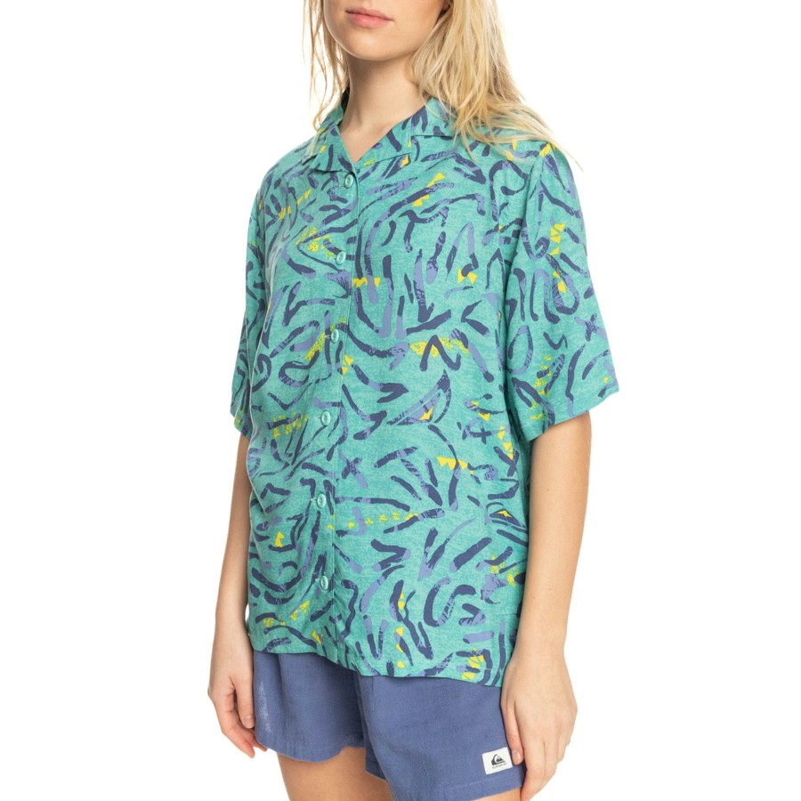 * Unique Quiksilver Dad Heritage Womens Short Sleeve Shirt Best