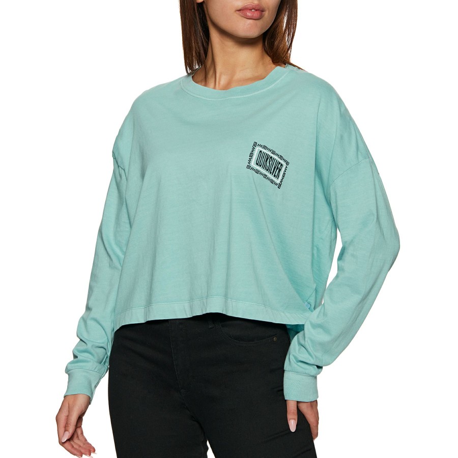 * Unique Quiksilver Oversized Crop Womens Long Sleeve T-Shirt Best