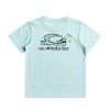 * Excellent Quiksilver Checkered Logo Boys Short Sleeve T-Shirt New